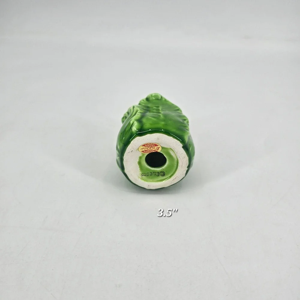 Vintage Enesco Japan Butterfly Cabbage Salt Shaker Green Ceramic Replacement